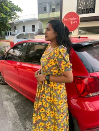 Yellow Georgette Feeding Maxi - Gold, S