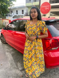 Yellow Georgette Feeding Maxi - Gold, S