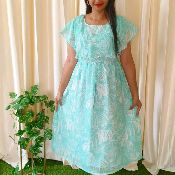 Floral Cape -feeding Maxi - XXL, Turquoise