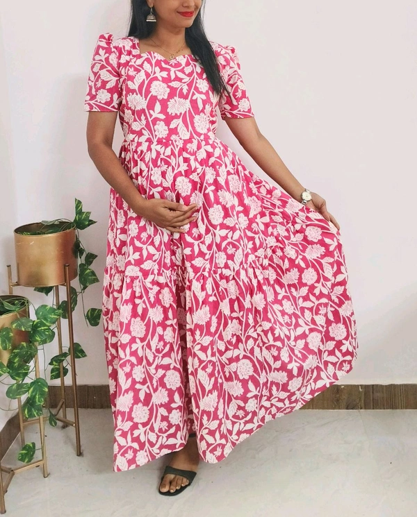 Pink-Feeding Kurti  - Mulberry, XXL