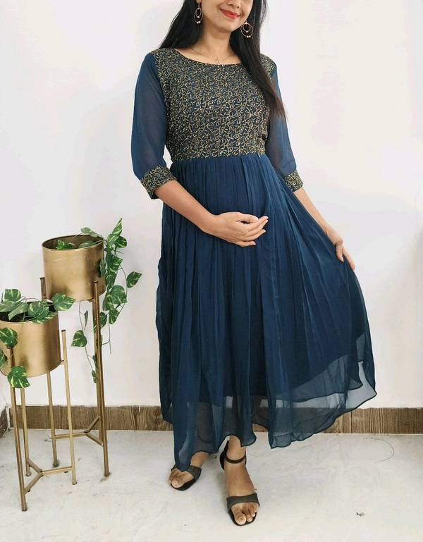 Embroidery green -Georgette Party Wear - San Juan, XXL