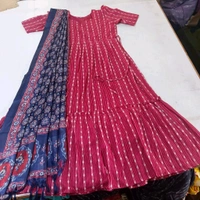 Cherry Red -Feeding Kurti With Shawl - XXL, Maroon Flush