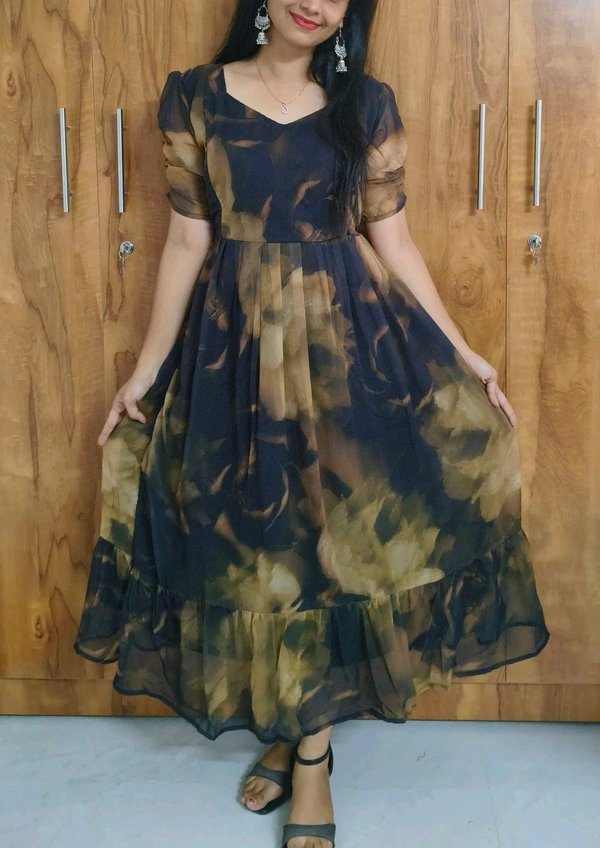 georgette Feeding kurti - XXL, Black