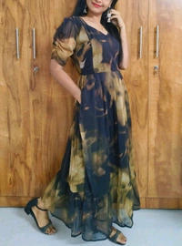 georgette Feeding kurti - XXL, Black