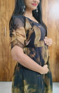 georgette Feeding kurti - XXL, Black