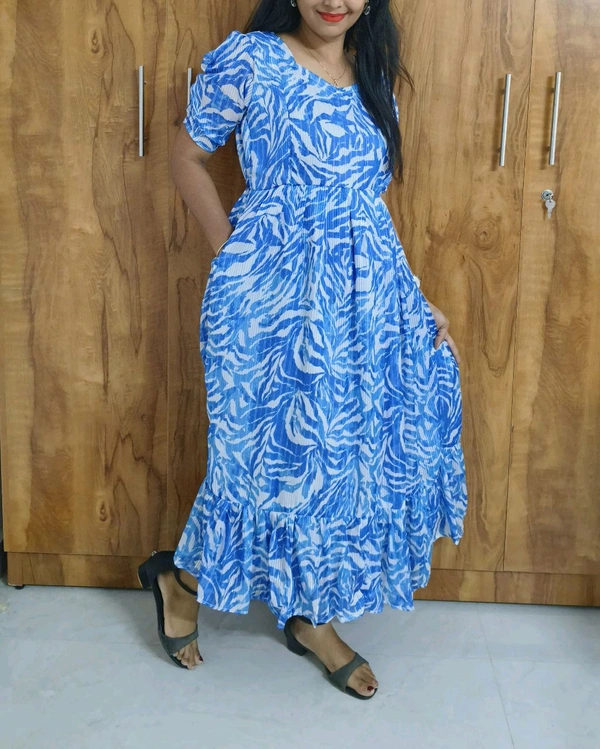 Georgette Feeding kurti - 3XL, Azure Radiance