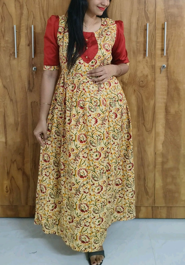 Kalamkari Feeding Kurti - L