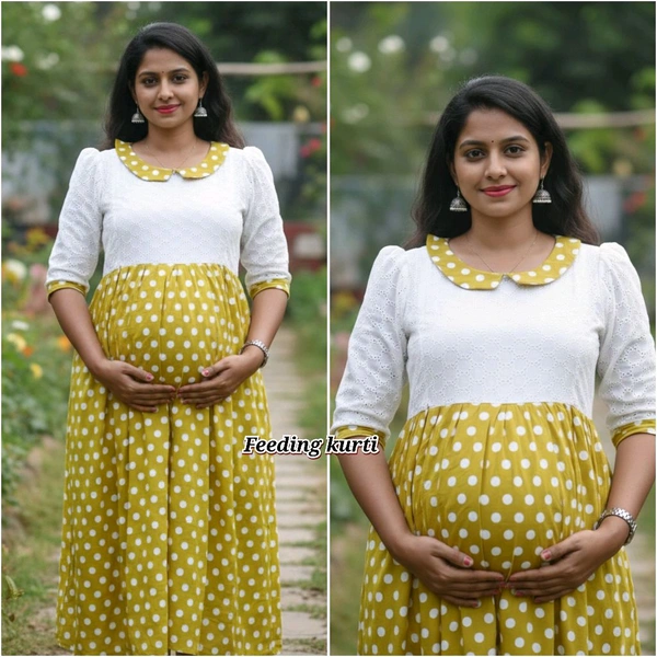 Hakoba+Cotton-Feeding Kurti  - Rio Grande, XXL