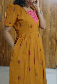 Mustard Yellow-Cotton Feeding Kurti - L, Tussock