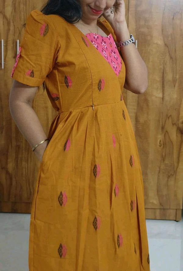 Mustard Yellow-Cotton Feeding Kurti - L, Tussock