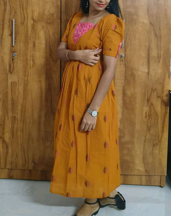 Mustard Yellow-Cotton Feeding Kurti - XXL, Tussock