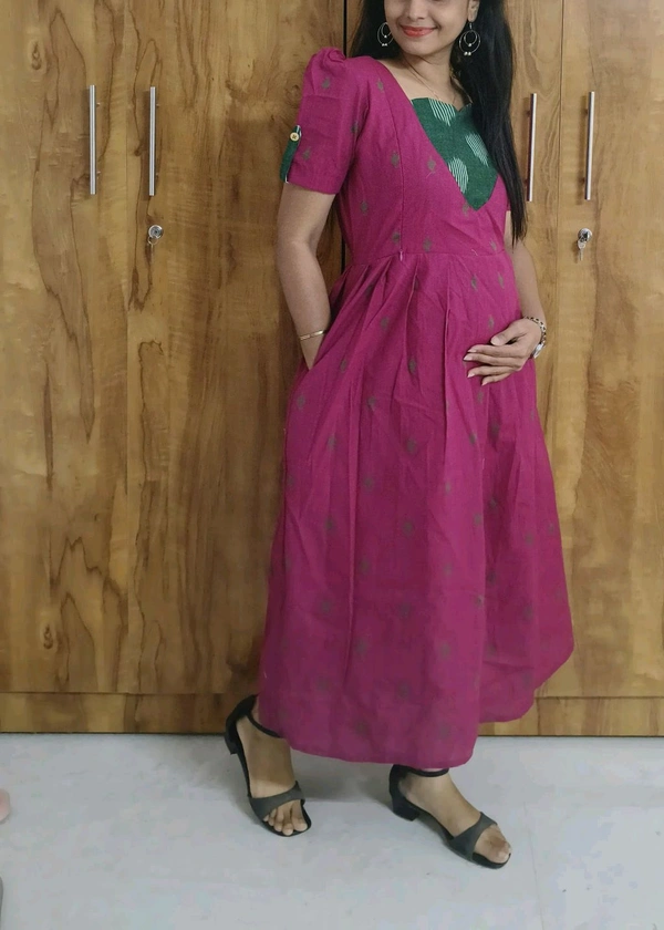 Pink-Cotton Feeding Kurti - L, Flirt