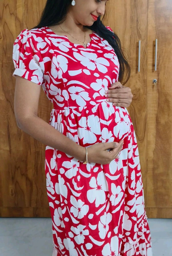 Pink Paradise -Feeding Kurti - Razzmatazz, XL