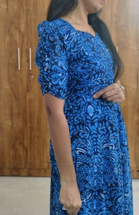 Blue Mandela Georgette Feeding Maxi - L