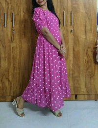 Pink Georgette feeding maxi - XXL