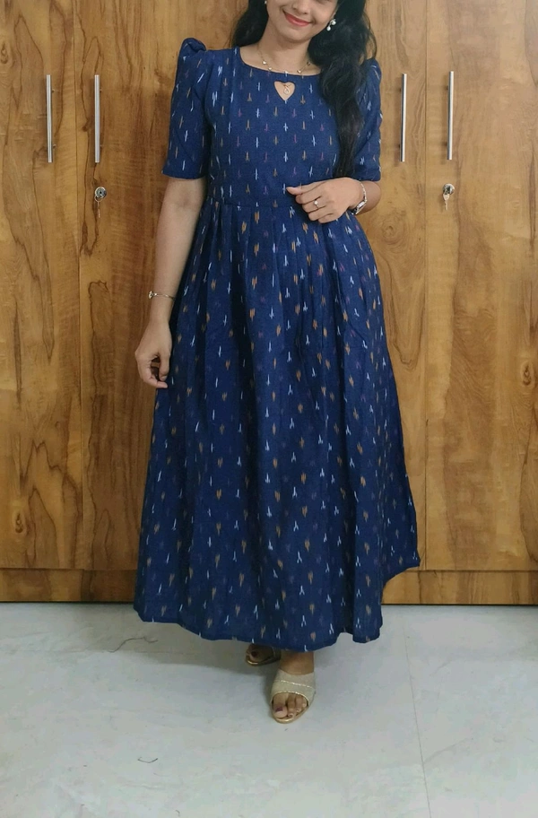 Blue Ikkat Feeding Kurti - L