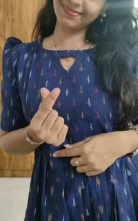 Blue Ikkat Feeding Kurti - L