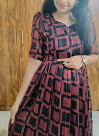 Maroon Box-Georgette feeding maxi - M