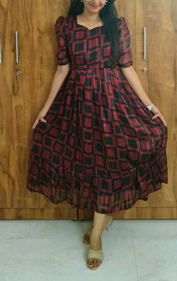 Maroon Box-Georgette feeding maxi - XL