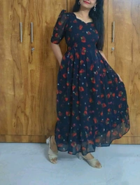 Black-Georgette feeding maxi - M