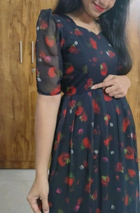 Black-Georgette feeding maxi - L