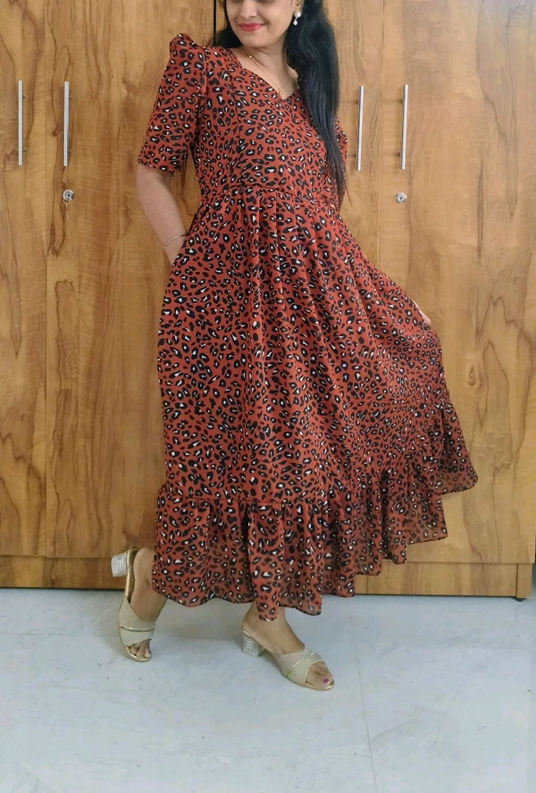 Red Georgette feeding maxi - 3XL