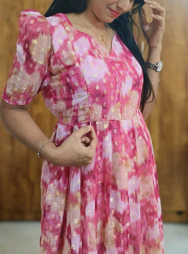 Pink Georgette feeding maxi - L