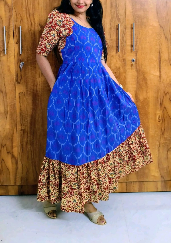 Ikkat cotton Feeding Kurti - XL, Martini