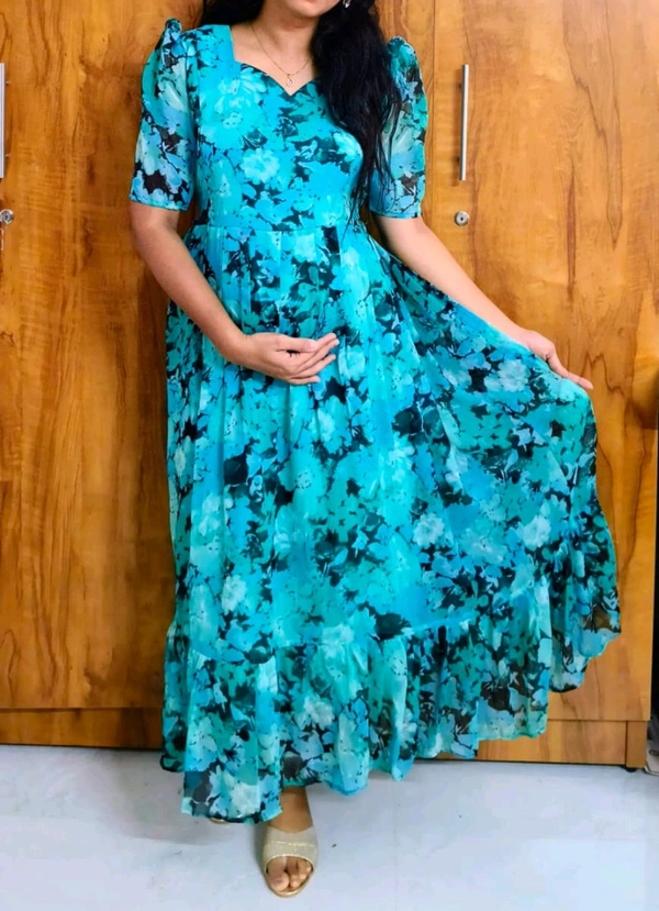 Blue Georgette feeding maxi - XL
