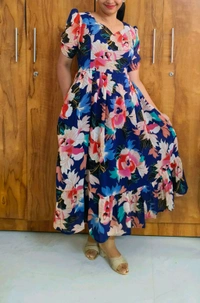 Multi Floral Georgette feeding maxi - L