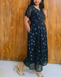 Black Star Georgette feeding maxi - XXL