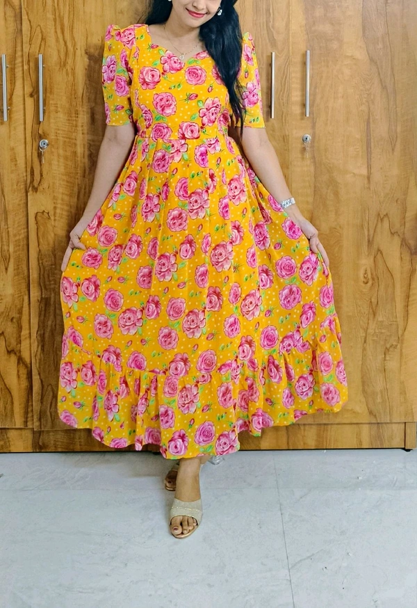 Yellow Georgette feeding maxi - - XL