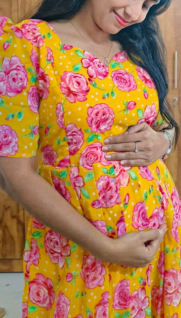 Yellow Georgette feeding maxi - - XL