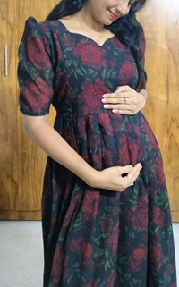 Black Rose Georgette feeding maxi - XL