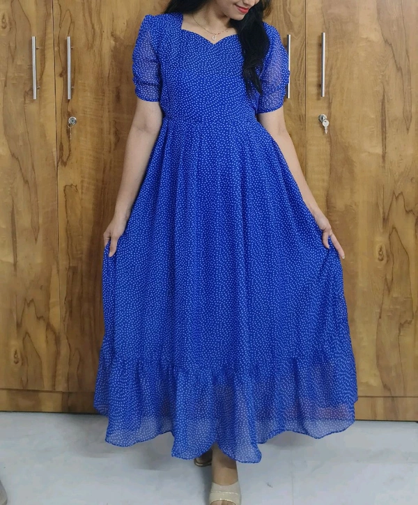 blue Feeding gerogette kurti - - M