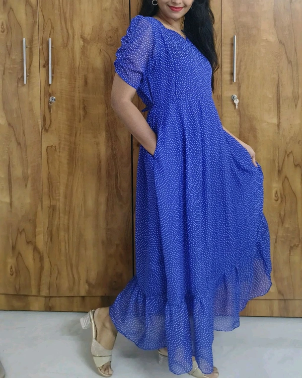 blue Feeding gerogette kurti - - L
