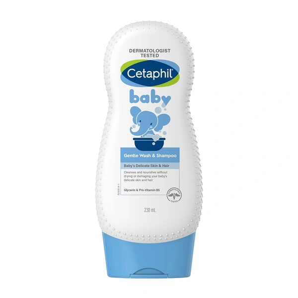 Cetaphil Baby Wash & Shampoo 230ml | Tear-free Baby Shampoo | For Baby's Delicate Skin & Hair | Paraben-free | Hypoallergenic | Enriched with Natural Ingredients