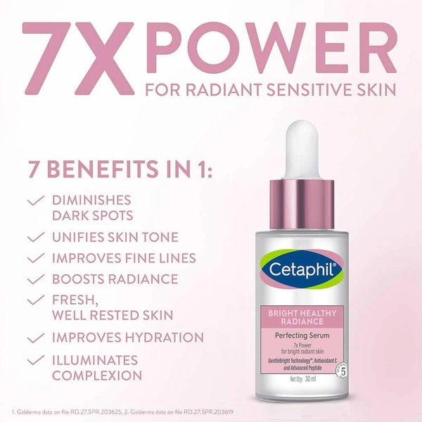 Cetaphil Bright Healthy Radiance Brightening 30ml Glow Serum | GentleBright Technology' with Antioxidant C and Advanced Peptide Removes Darkness & Dullness