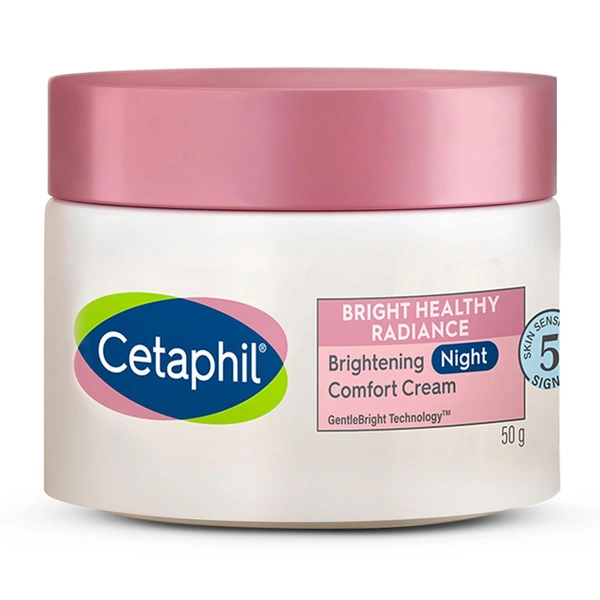 Cetaphil Brightening Night Comfort Cream - 50g | Targets Dark Spots and Uneven Skin Tone | Enriched with Hyaluronic Acid & Niacinamide | Fragrance-Free, Dermatologist Recommended