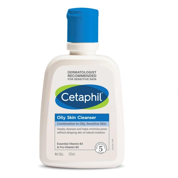 Cetaphil Oily Skin Cleanser - 125ml | Daily Face Wash for Oily and Acne-Prone Skin | Gentle Foaming Formula