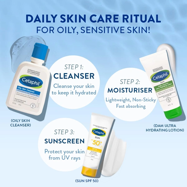 Cetaphil Oily Skin Cleanser - 125ml | Daily Face Wash for Oily and Acne-Prone Skin | Gentle Foaming Formula