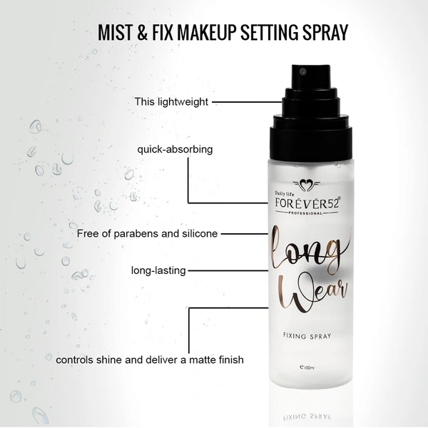 Forever52 Daily Life Long Wear Fixing Spray | Professional Makeup Fixing Spray | Long-Lasting Makeup Hold, Hydration & Lightweight Formula - 50ml