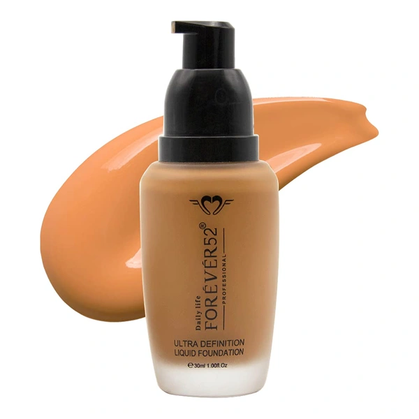 Forever52 Daily Life Ultra Definition Liquid Foundation Caramel-04 30ml | Professional Full Coverage Foundation | Lightweight, Buildable Coverage, Long-Lasting Matte Finish for Medium Skin