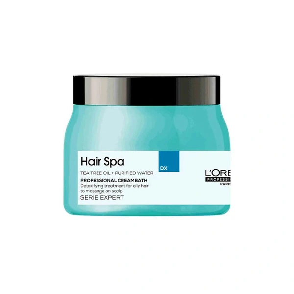 Loreal  Professional Hair Spa DX Creambath - 490g | Enriched Tea Tree Oil & Purified Water | Scalp Detox Treatment | Soft & Shiny Hair | For Oily Hair | Frizz Control | Salon-Like Treatment at Home (Note:By Including Additional Weight charge of Product is 99/-)