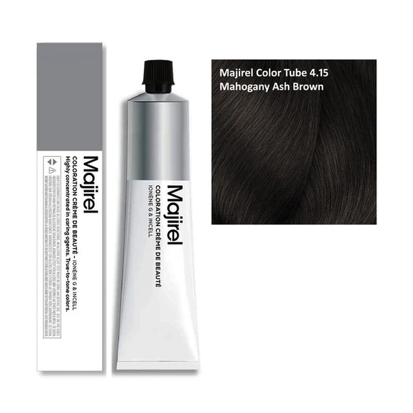 Loreal Professionnel Majirel Hair Color 4.15 Mahogany Ash Brown 60ml | Smooth Finish | Vibrant Shine