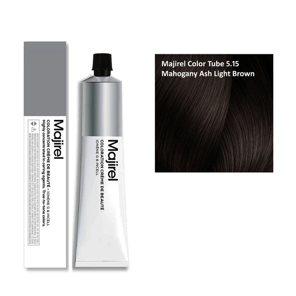 Loreal Professionnel Majirel Hair Color 5.15 Mahogany Ash Light Brown 60ml | Dual Tone Finish | Rich Colour