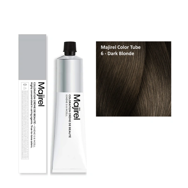 Loreal Professionnel Majirel Hair Color 6 Dark Blonde 60ml | Natural Looking Shade | Smooth Finish