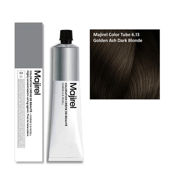 Loreal Professionnel Majirel Hair Color 6.13 Golden Ash Dark Blonde 60ml | Professional Salon Formula | Vibrant Shine