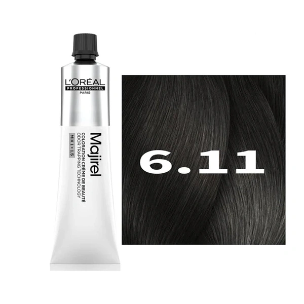 Loreal Professionnel Majirel Hair Color Cream Cool Tone Grey Coverage 6.11 Deep Ash Dark Blonde 60ml