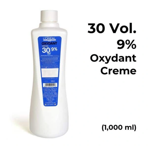 Loreal Professionnel Oxydant Creme 30 Vol 9% Developer (1000 ml) | High-Performance Cream |Peroxide for Hair Lightening| Intense Color & Gray Coverage | (Note:By Including Additional Weight charge of Product is 99/-)